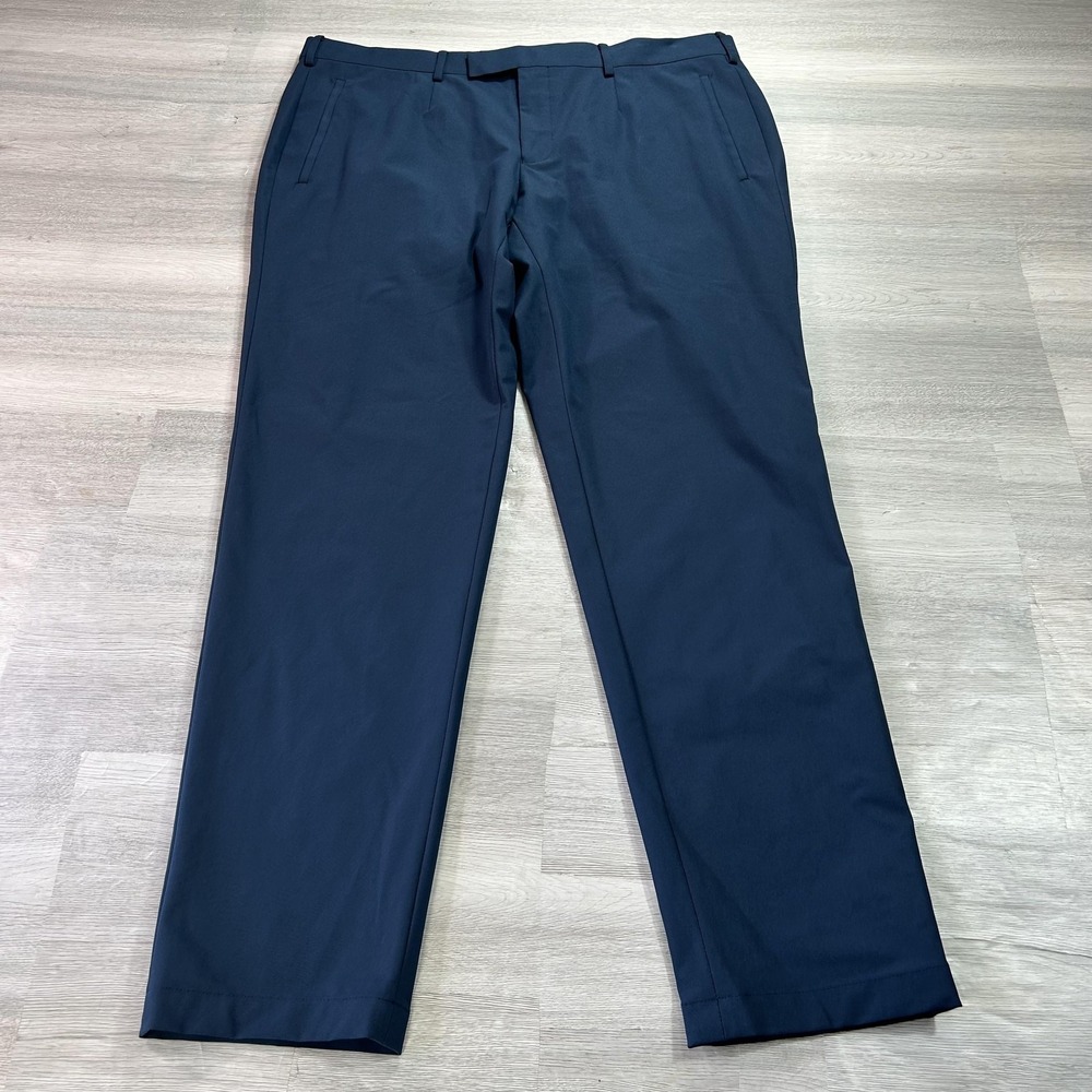 Sene Pants Mens 38x31 Blue Stretch Straight Leg Trousers Dress Slacks Business